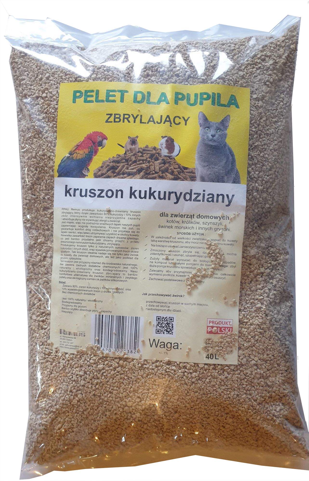 Kruszon kukurydziany - drobny żwirek zbrylający 42,8L - obrazek 2