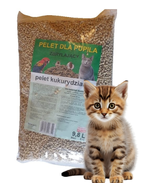 Pellet dla kota kukurydziany zbrylający opakowanie 9,8L